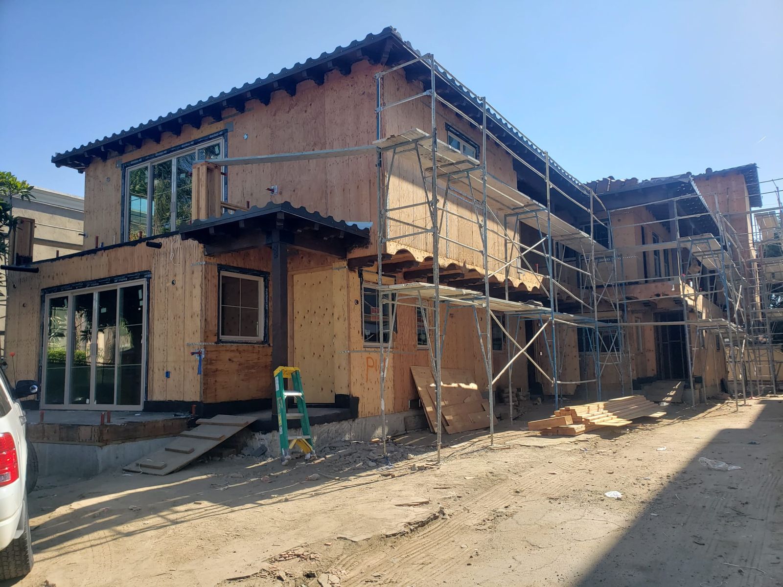 Room addition under construction by Green Rise Builders